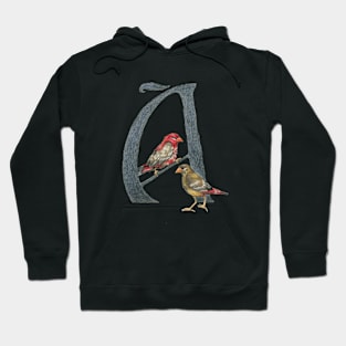 Avian Alphabet A - Red avadavat Hoodie